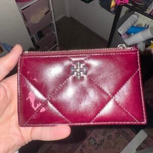 Burgundy quilted leather tory burch